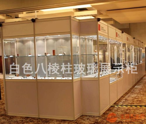 八棱柱白色玻璃展示柜柜臺 珠寶首飾展覽的匠心之選